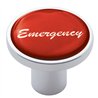 UP23240-Aluminum Screw-On Air Valve Knob With Glossy Emergency Script Sticker - Red Sticker