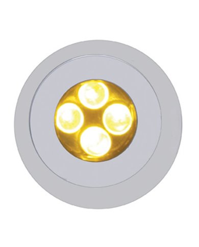 (CARD) CHROME PLASTIC 4 LED FASTENER - AMBER (CARD) CHROME PLASTIC 4 LED FASTENER - AMBER