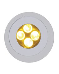 (CARD) CHROME PLASTIC 4 LED FASTENER - AMBER