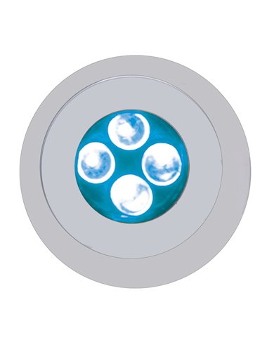 (CARD) CHROME PLASTIC 4 LED FASTENER - BLUE (CARD) CHROME PLASTIC 4 LED FASTENER - BLUE
