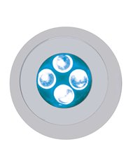 (CARD) CHROME PLASTIC 4 LED FASTENER - BLUE