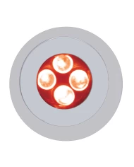 (CARD) CHROME PLASTIC 4 LED FASTENER - RED (CARD) CHROME PLASTIC 4 LED FASTENER - RED