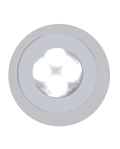 (CARD) CHROME PLASTIC 4 LED FASTENER - WHITE (CARD) CHROME PLASTIC 4 LED FASTENER - WHITE
