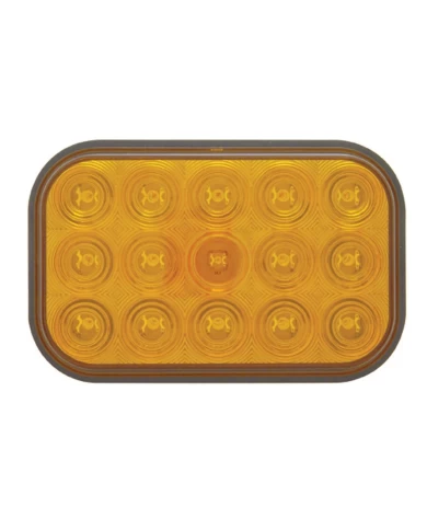 (CARD) 15 AMBER LED RECTANGULAR P/T/C LIGHT - AMBER LENS (CARD) 15 AMBER LED RECTANGULAR P/T/C LIGHT - AMBER LENS