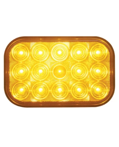 (CARD) 15 AMBER LED RECTANGULAR P/T/C LIGHT - AMBER LENS (CARD) 15 AMBER LED RECTANGULAR P/T/C LIGHT - AMBER LENS