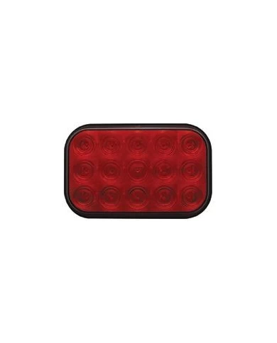 (CARD) 15 RED LED RECTANGULAR S/T/T LIGHT - RED LENS (CARD) 15 RED LED RECTANGULAR S/T/T LIGHT - RED LENS
