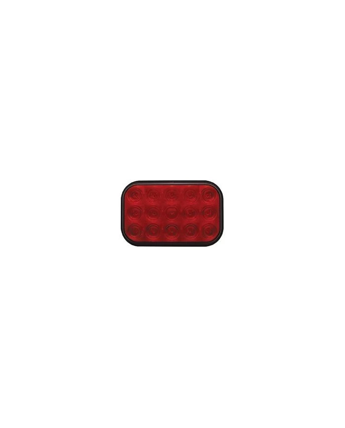 (CARD) 15 RED LED RECTANGULAR S/T/T LIGHT - RED LENS (CARD) 15 RED LED RECTANGULAR S/T/T LIGHT - RED LENS