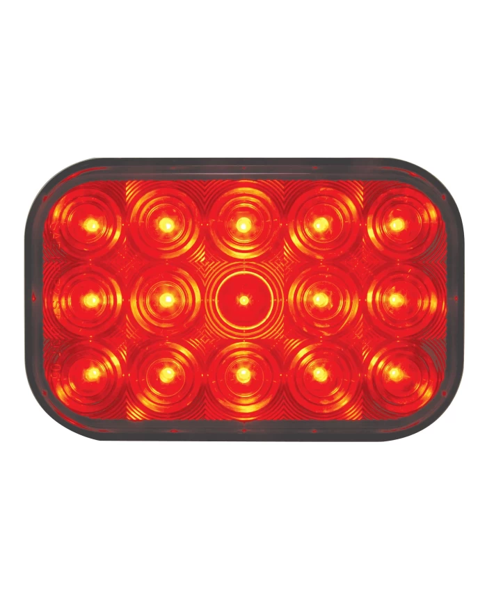 (CARD) 15 RED LED RECTANGULAR S/T/T LIGHT - RED LENS (CARD) 15 RED LED RECTANGULAR S/T/T LIGHT - RED LENS