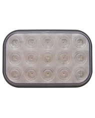 (PACK) 15 AMBER LED RECTANGULAR P/T/ C LIGHT - CLEAR LENS