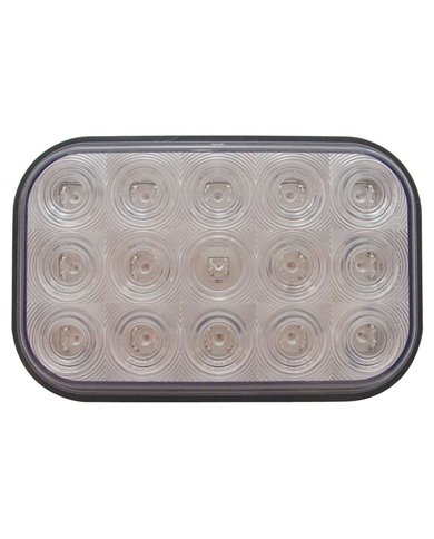 (PACK) 15 RED LED RECTANGULAR S/T/T LIGHT - CLEAR LENS (PACK) 15 RED LED RECTANGULAR S/T/T LIGHT - CLEAR LENS
