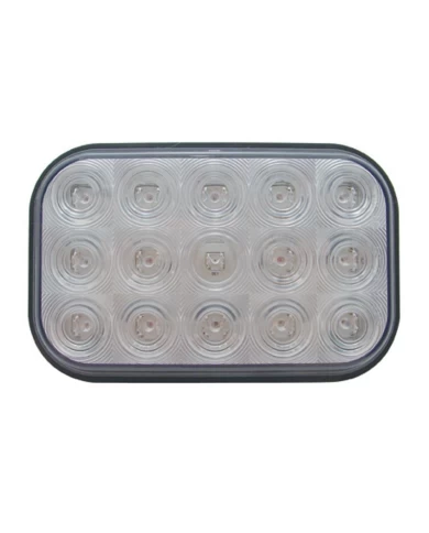 (CARD) 15 WHITE LED RECTANGULAR UTILITY/AUXILIARY LIGHT - CLEAR LENS (CARD) 15 WHITE LED RECTANGULAR UTILITY/AUXILIARY LIGHT - CLEAR LENS