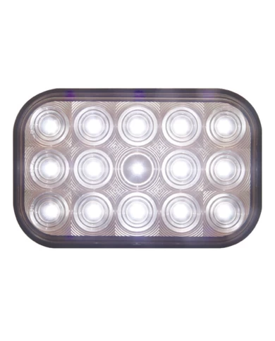 (CARD) 15 WHITE LED RECTANGULAR UTILITY/AUXILIARY LIGHT - CLEAR LENS (CARD) 15 WHITE LED RECTANGULAR UTILITY/AUXILIARY LIGHT - CLEAR LENS
