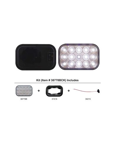 (BULK) 15 WHITE LED RECTANGULAR UTILITY/AUXILIARY LIGHT - CLEAR KIT (BULK) 15 WHITE LED RECTANGULAR UTILITY/AUXILIARY LIGHT - CLEAR KIT