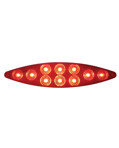 (CARD) 10 RED LED "CAT'S EYE" S/T/T LIGHT - RED LENS (CARD) 10 RED LED "CAT'S EYE" S/T/T LIGHT - RED LENS