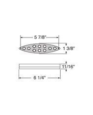 (BULK) 10 AMBER LED "CAT'S EYE" P/T/C LIGHT - AMBER LENS