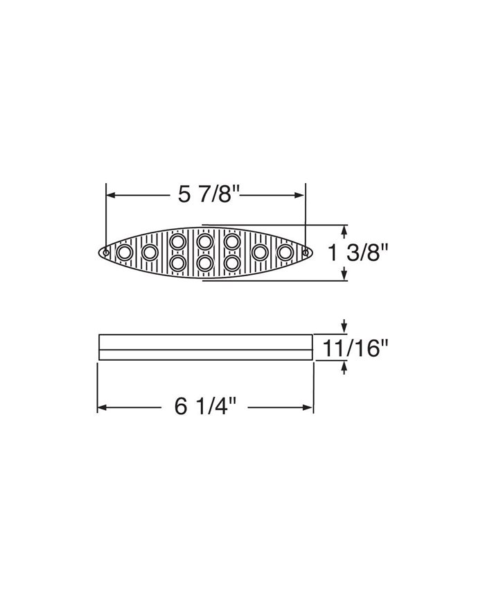 (CARD) 10 AMBER LED "CAT'S EYE" P/T/C LIGHT - CLEAR LENS