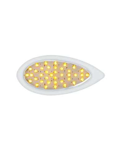 (CARD) 39 AMBER LED TEARDROP P/T/C LIGHT W/ CHROME BEZEL - CLEAR LENS (CARD) 39 AMBER LED TEARDROP P/T/C LIGHT W/ CHROME BEZEL - CLEAR LENS