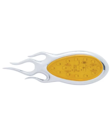 (CARD) 16 AMBER LED "INFERNO" CLEARANCE/MARKER LIGHT W/ CHROME BEZEL - AMBER LENS (CARD) 16 AMBER LED "INFERNO" CLEARANCE/MARKER LIGHT W/ CHROME BEZEL - AMBER LENS