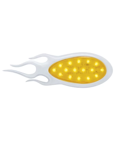 (CARD) 16 AMBER LED "INFERNO" CLEARANCE/MARKER LIGHT W/ CHROME BEZEL - AMBER LENS (CARD) 16 AMBER LED "INFERNO" CLEARANCE/MARKER LIGHT W/ CHROME BEZEL - AMBER LENS