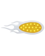 (CARD) 16 AMBER LED "INFERNO" CLEARANCE/MARKER LIGHT W/ CHROME BEZEL - AMBER LENS