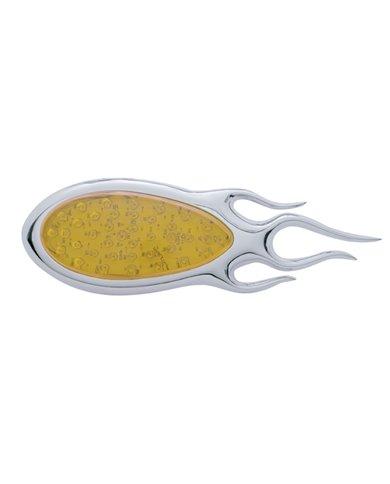 (CARD) 39 AMBER LED "INFERNO" P/T/C LIGHT W/ CHROME BEZEL - AMBER LENS (CARD) 39 AMBER LED "INFERNO" P/T/C LIGHT W/ CHROME BEZEL - AMBER LENS