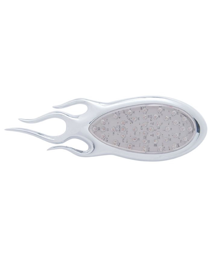 (CARD) 39 RED LED "INFERNO" S/T/T LIGHT W/ CHROME BEZEL - CLEAR LENS