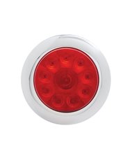 (CARD) 10 RED LED 4" S/T/T LIGHT W/ CHROME BEZEL - RED LENS (CARD) 10 RED LED 4" S/T/T LIGHT W/ CHROME BEZEL - RED LENS
