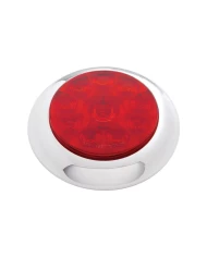 (BULK) 10 RED LED 4" S/T/T LIGHT W/ CHROME BEZEL - RED LENS