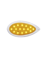 (BULK) 16 AMBER LED "TEAR DROP" CLEARANCE/MARKER LIGHT W/ CHROME BEZEL - AMBER LENS (BULK) 16 AMBER LED "TEAR DROP" CLEARANCE/MARKER LIGHT W/ CHROME BEZEL - AMBER LENS