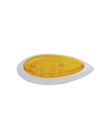 (BULK) 16 AMBER LED "TEAR DROP" CLEARANCE/MARKER LIGHT W/ CHROME BEZEL - AMBER LENS (BULK) 16 AMBER LED "TEAR DROP" CLEARANCE/MARKER LIGHT W/ CHROME BEZEL - AMBER LENS