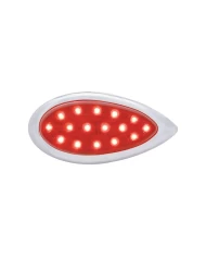 (BULK) 16 RED LED "TEAR DROP" CLEARANCE/MARKER LIGHT W/ CHROME BEZEL - RED LENS (BULK) 16 RED LED "TEAR DROP" CLEARANCE/MARKER LIGHT W/ CHROME BEZEL - RED LENS