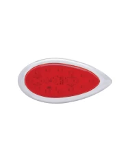 (BULK) 16 RED LED "TEAR DROP" CLEARANCE/MARKER LIGHT W/ CHROME BEZEL - RED LENS (BULK) 16 RED LED "TEAR DROP" CLEARANCE/MARKER LIGHT W/ CHROME BEZEL - RED LENS