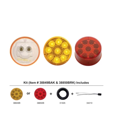 (BULK) 9 AMBER LED 2" REFLECTOR CLEARANCE/MARKER LIGHT - AMBER KIT (BULK) 9 AMBER LED 2" REFLECTOR CLEARANCE/MARKER LIGHT - AMBER KIT