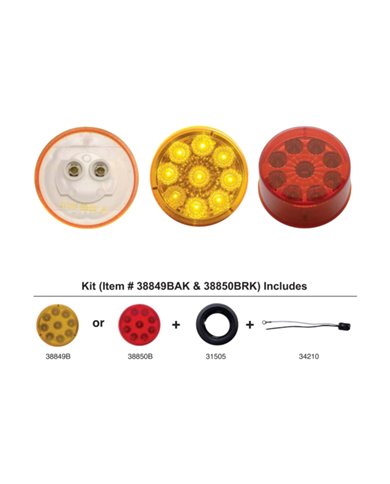 (BULK) 9 RED LED 2" REFLECTOR CLEARANCE/MARKER LIGHT - RED KIT (BULK) 9 RED LED 2" REFLECTOR CLEARANCE/MARKER LIGHT - RED KIT