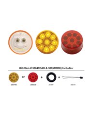 (BULK) 9 RED LED 2" REFLECTOR CLEARANCE/MARKER LIGHT - RED KIT