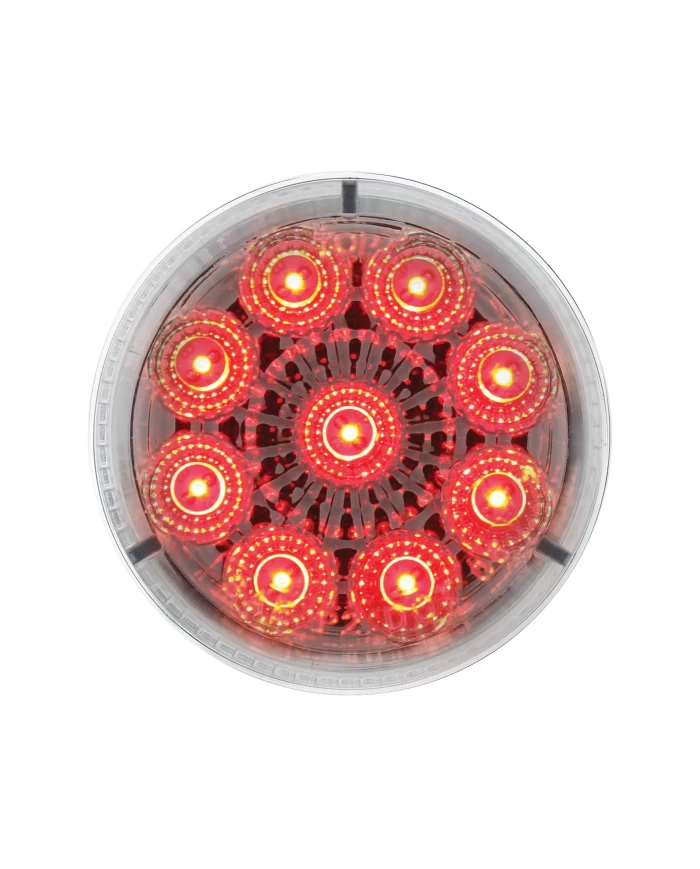 (CARD) 9 RED LED 2" REFLECTOR CLEARANCE/MARKER LIGHT - CLEAR LENS (CARD) 9 RED LED 2" REFLECTOR CLEARANCE/MARKER LIGHT - CLEAR LENS
