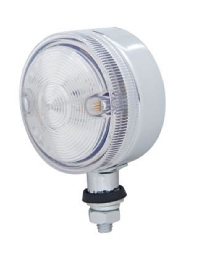 (CARD) 15 RED LED 3" SINGLE FACE AUXILIARY LIGHT - CLEAR LENS