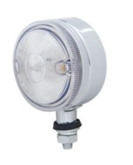 (CARD) 15 RED LED 3" SINGLE FACE AUXILIARY LIGHT - CLEAR LENS