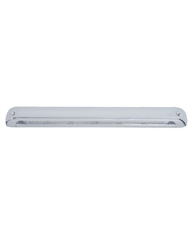 (CARD) 16" LED AUXILIARY STRIP LIGHT WITH 39 AMBER LEDs IN CHROME PLASTIC HOUSING (CARD) 16" LED AUXILIARY STRIP LIGHT WITH 39 AMBER LEDs IN CHROME PLASTIC HOUSING