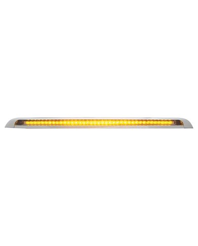 (CARD) 16" LED AUXILIARY STRIP LIGHT WITH 39 AMBER LEDs IN CHROME PLASTIC HOUSING (CARD) 16" LED AUXILIARY STRIP LIGHT WITH 39 AMBER LEDs IN CHROME PLASTIC HOUSING