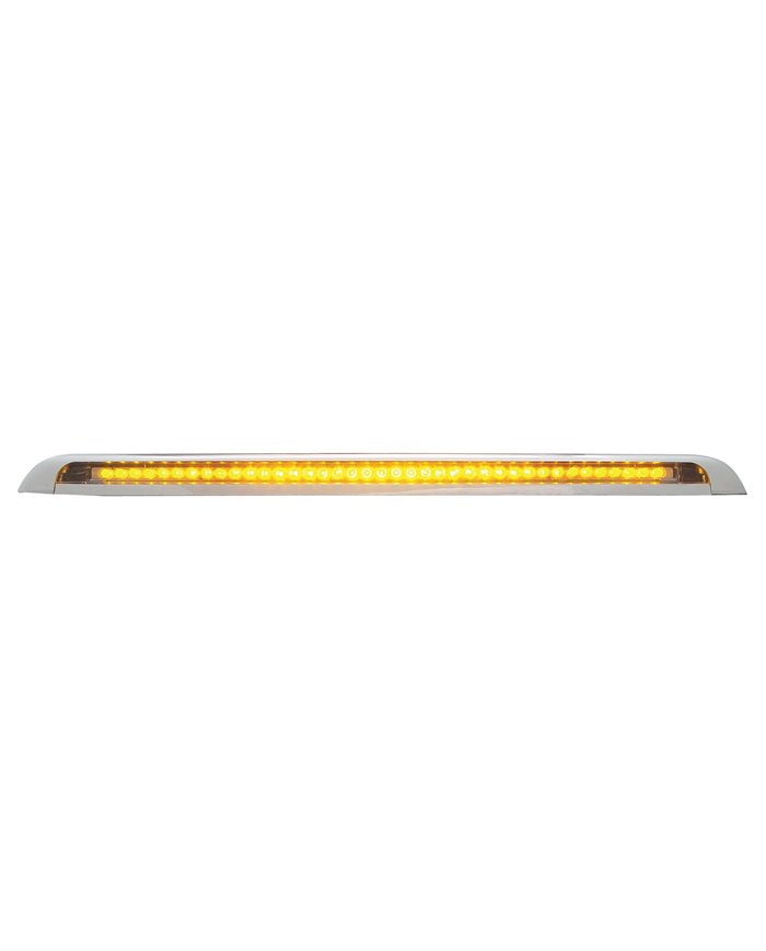 (CARD) 16" LED AUXILIARY STRIP LIGHT WITH 39 AMBER LEDs IN CHROME PLASTIC HOUSING
