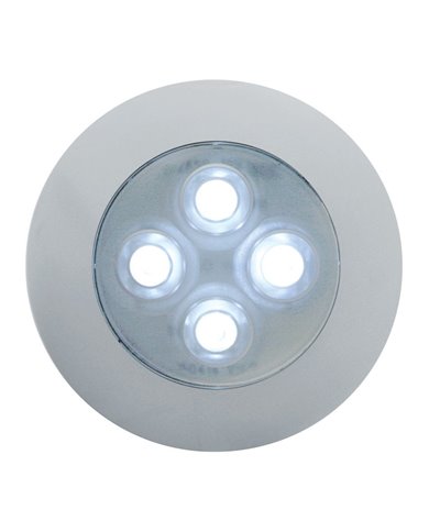 (CARD) CHROME PLASTIC 4 WHITE LED AUXILIARY LIGHT W/ BEZEL - CLEAR LENS (CARD) CHROME PLASTIC 4 WHITE LED AUXILIARY LIGHT W/ BEZEL - CLEAR LENS