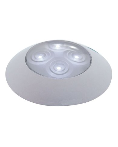 (CARD) CHROME PLASTIC 4 WHITE LED AUXILIARY LIGHT W/ BEZEL - CLEAR LENS (CARD) CHROME PLASTIC 4 WHITE LED AUXILIARY LIGHT W/ BEZEL - CLEAR LENS