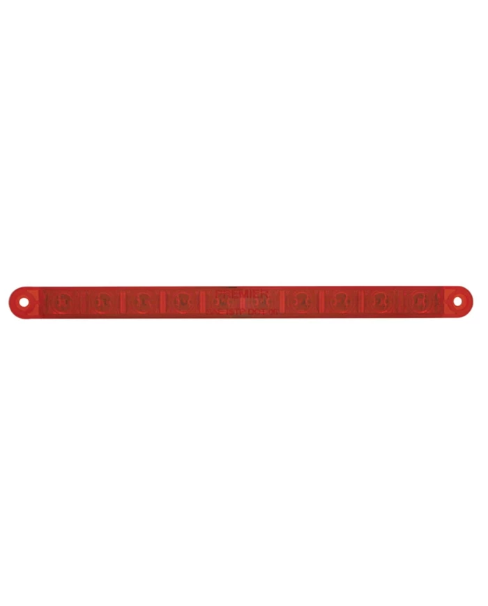(CARD) 10 RED LED 9" FLUSH MOUNT S/T/T LIGHT - RED LENS