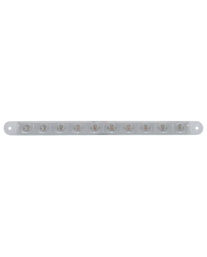 (BULK) 10 RED LED 9" FLUSH MOUNT S/T/T LIGHT - CLEAR LENS