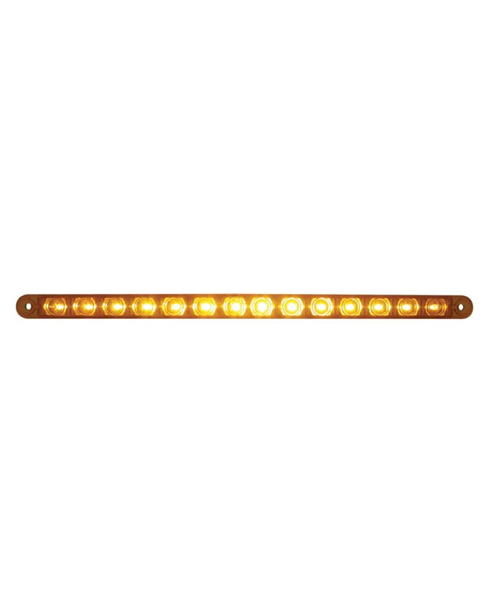 (CARD) 14 AMBER LED 12" FLUSH MOUNT P/T/C LIGHT - AMBER LENS