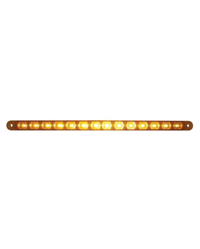 (CARD) 14 AMBER LED 12" FLUSH MOUNT P/T/C LIGHT - AMBER LENS