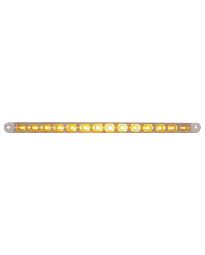 (CARD) 14 AMBER LED 12" FLUSH MOUNT P/T/C LIGHT - CLEAR LENS