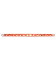 (CARD) 14 RED LED 12" FLUSH MOUNT S/T/T LIGHT - CLEAR LENS