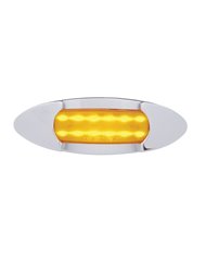 (CARD) 12 AMBER LED PETERBILT MARKER LIGHT W/ CHROME " MAVERICK" BEZEL - AMBER LENS (CARD) 12 AMBER LED PETERBILT MARKER LIGHT W/ CHROME " MAVERICK" BEZEL - AMBER LENS